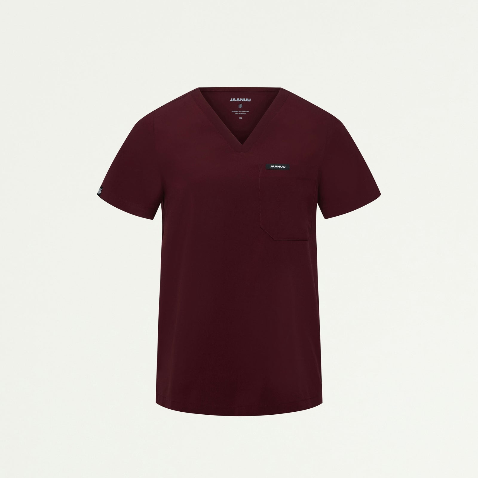 Pret 1-Pocket Classic Scrub Top - Burgundy - WOMEN'S TOPS - Jaanuu