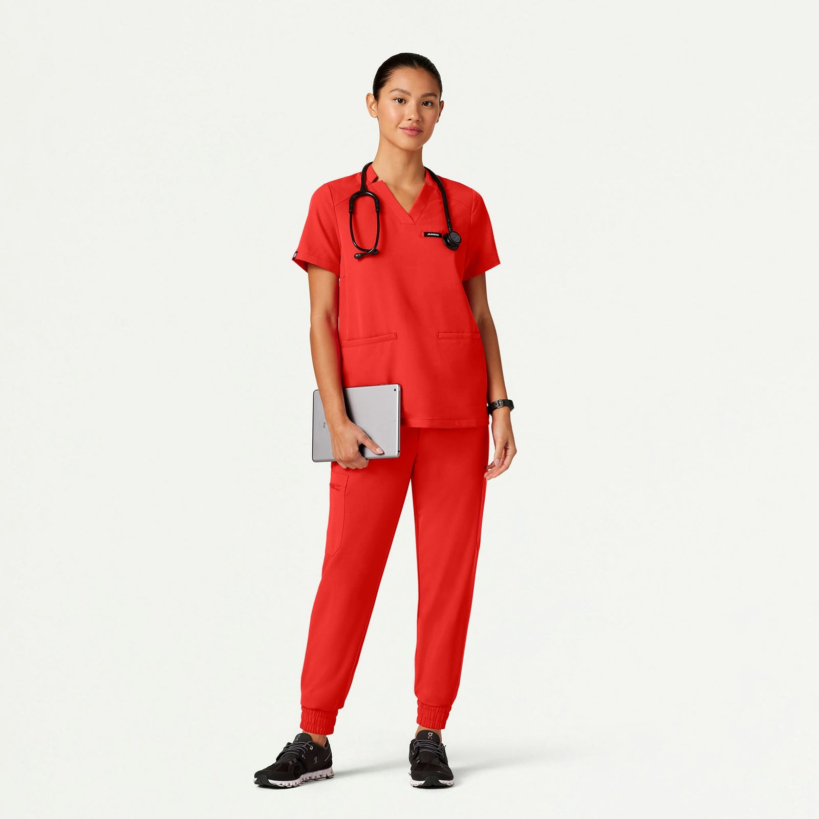 Neo Everyday Cargo Scrub Jogger - Solar Red - WOMEN'S PANTS - Jaanuu