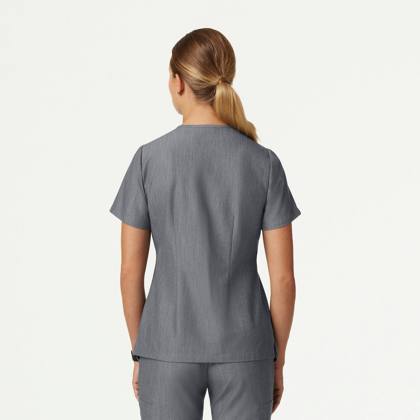 Andra Slim 1-Pocket Scrub Top - Heather Gray - WOMEN'S TOPS - Jaanuu