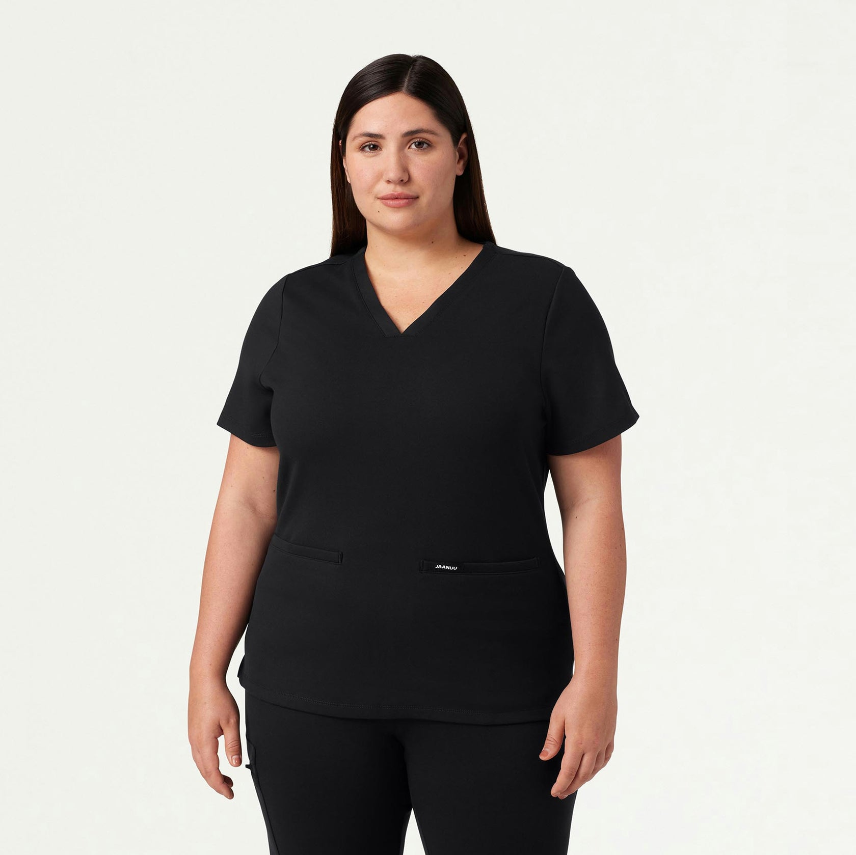 Cesi Slim ULTRAsoft Scrub Top - Black - WOMEN'S TOPS - Jaanuu