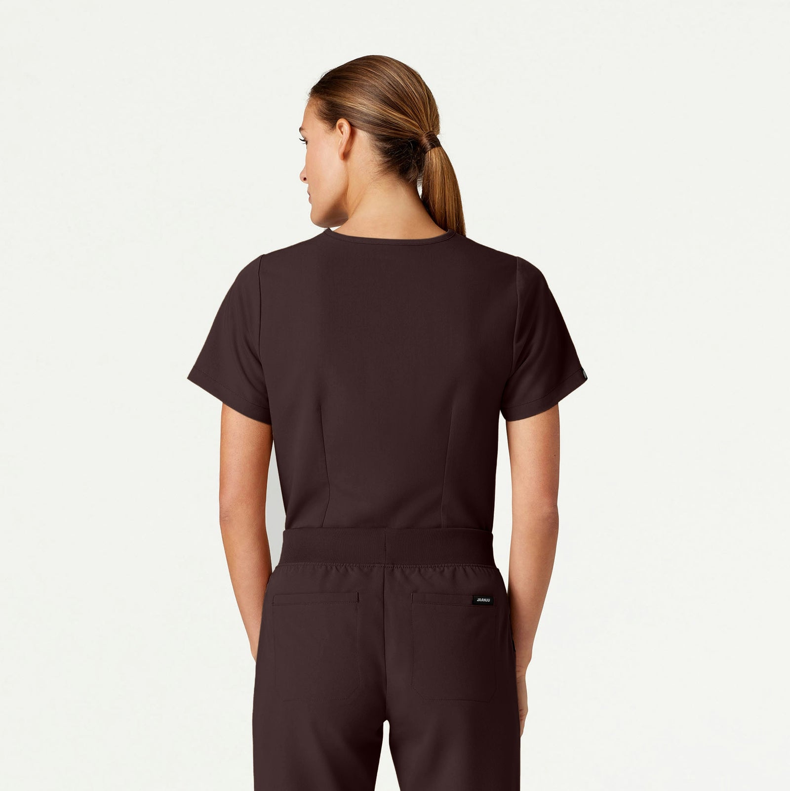 Rhena Essential 1-Pocket Scrub Top - Espresso - WOMEN'S TOPS - Jaanuu