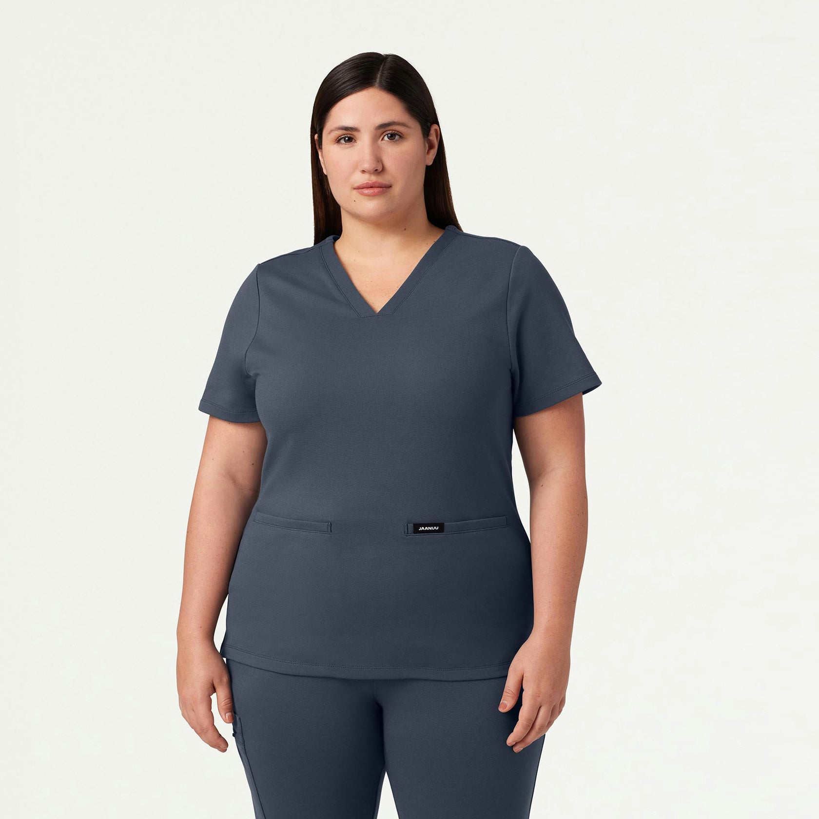 Cesi Slim ULTRAsoft Scrub Top - Carbon Gray - WOMEN'S TOPS - Jaanuu