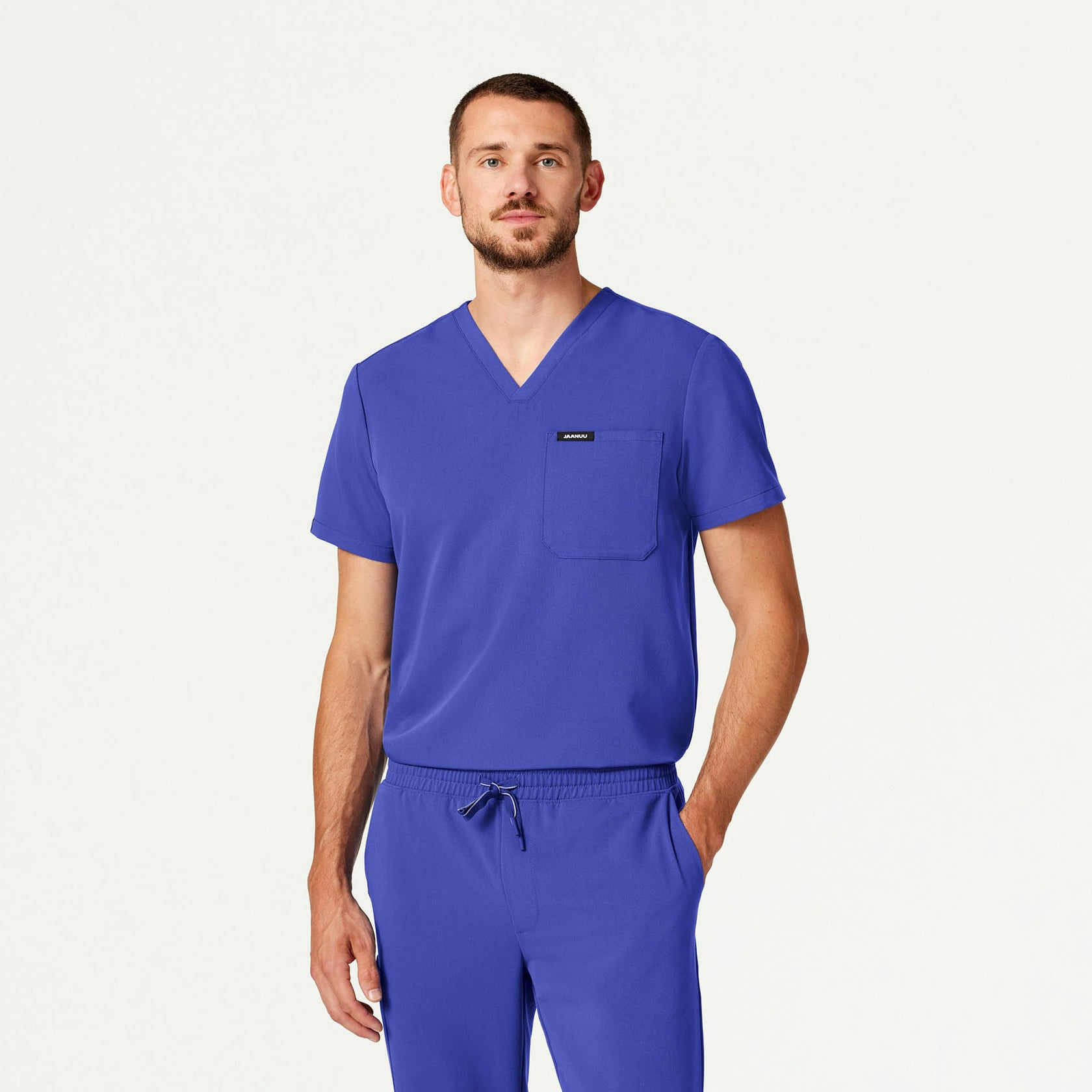 Holmes Everyday 1-Pocket Scrub Top - Moon Blue - MEN'S TOPS - Jaanuu