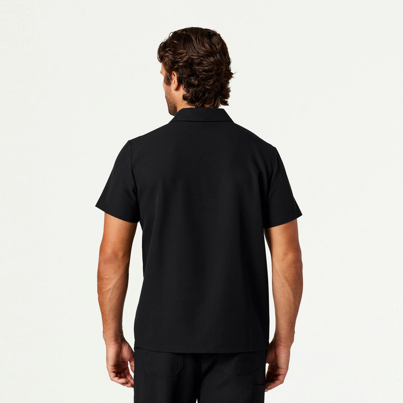 Axis Polo Scrub Top - Black - MEN'S TOPS - Jaanuu