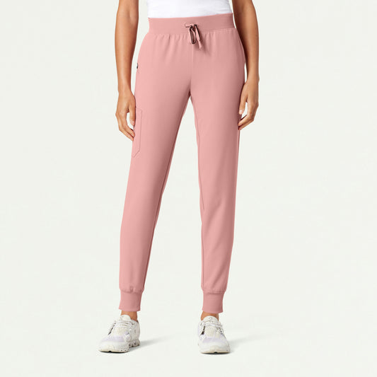 Silex Slim Knit-Waist Scrub Jogger - Mauve - WOMEN'S PANTS - Jaanuu