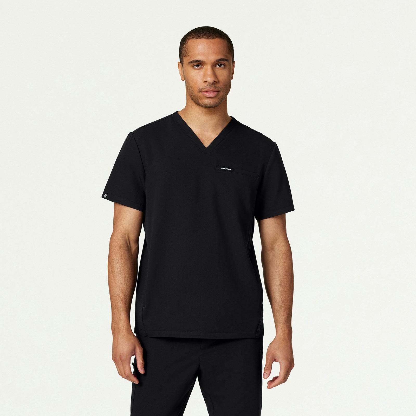 Platt 3-Pocket Scrub Top - Black - MEN'S TOPS - Jaanuu