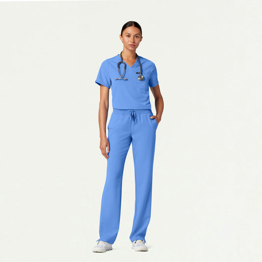 The Ava Essential Scrub Set - Ceil Blue