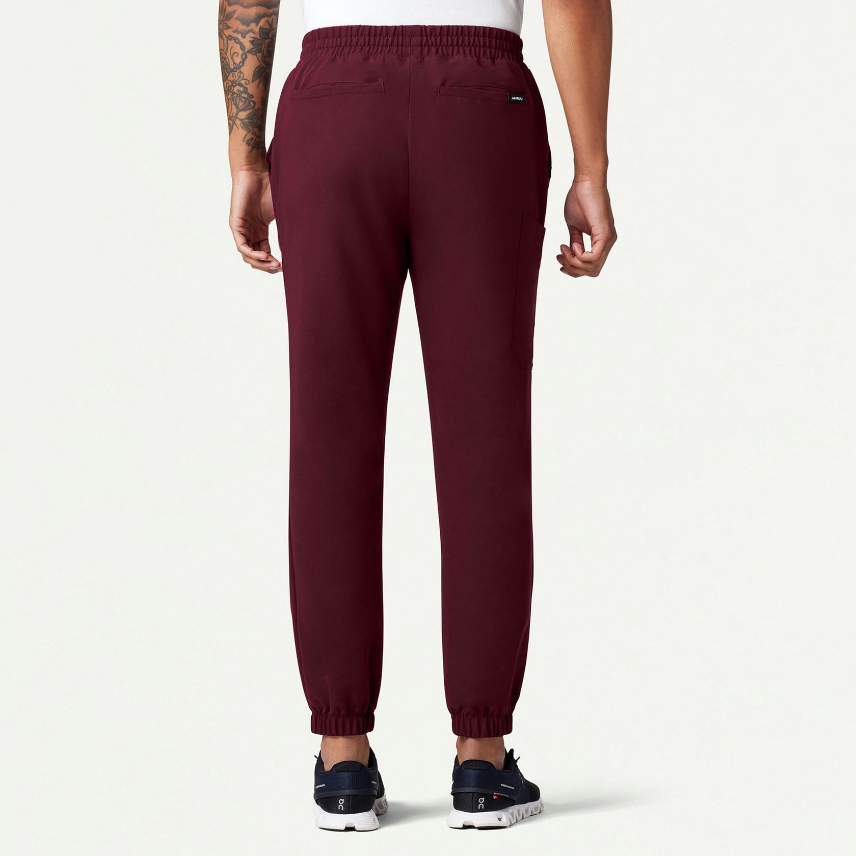 Rhodes Slim Crossover Scrub Jogger - Burgundy - MEN'S PANTS - Jaanuu