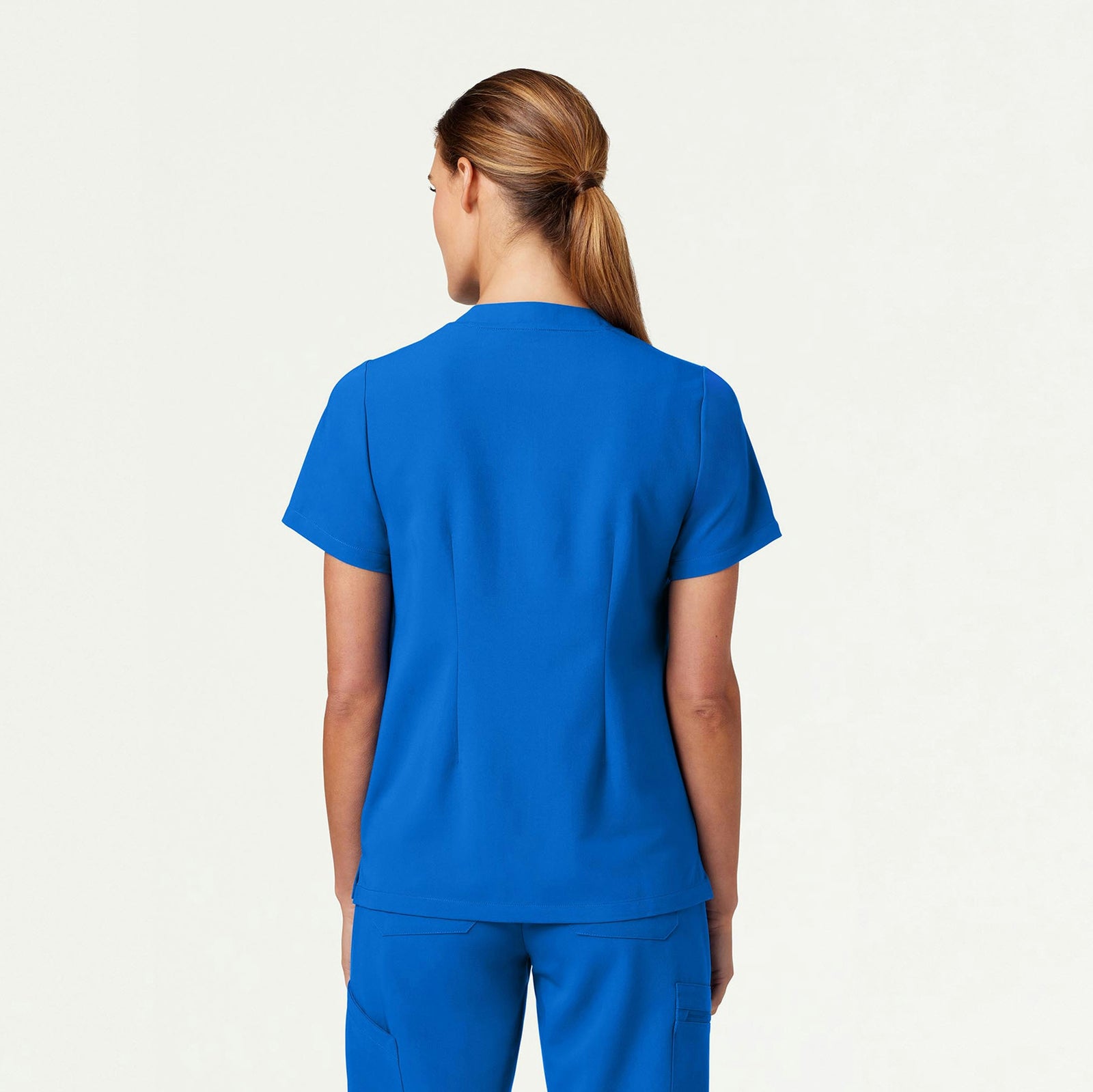 Helia Notched V-Neck Scrub Top - Royal Blue - WOMEN'S TOPS - Jaanuu