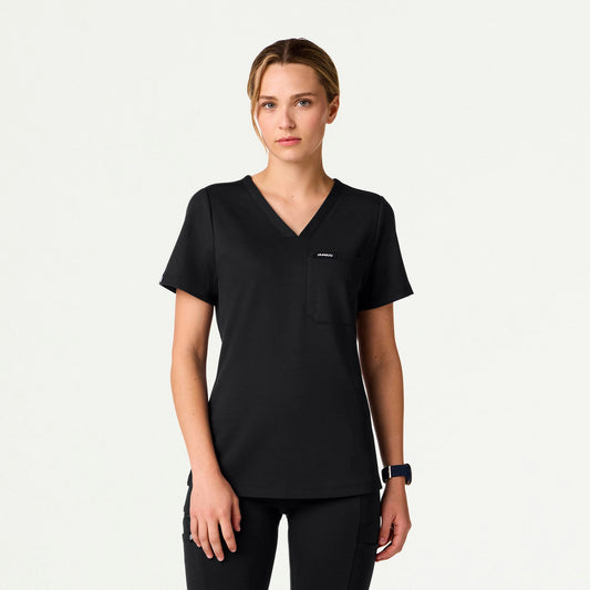 Sona Slim ULTRAsoft Scrub Top - Black - WOMEN'S TOPS - Jaanuu