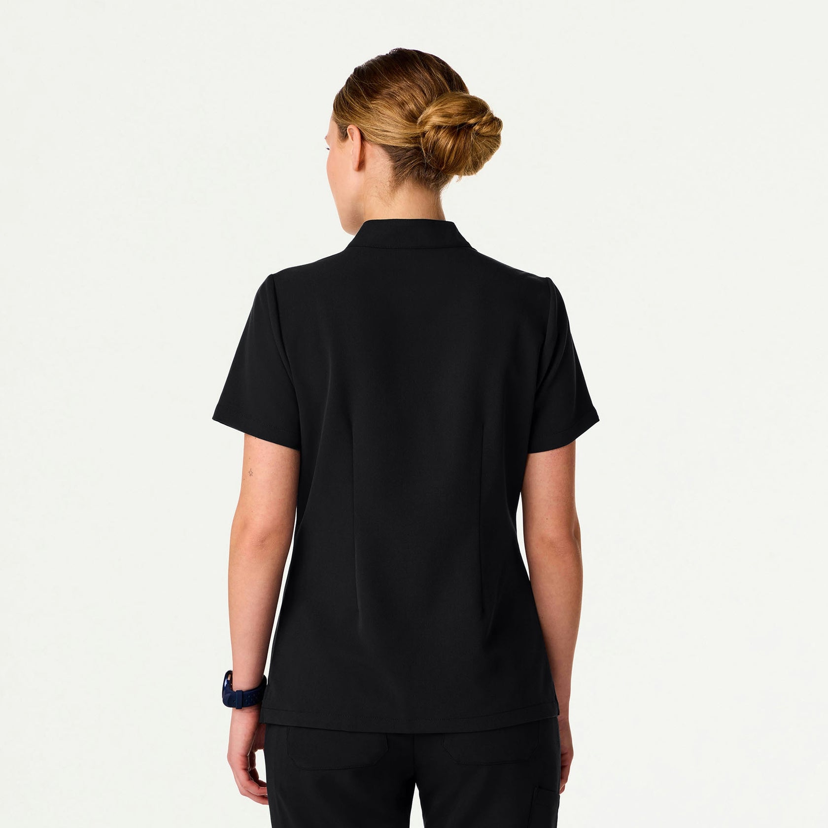 Serin Slim 1-Pocket Scrub Top - Black - WOMEN'S TOPS - Jaanuu