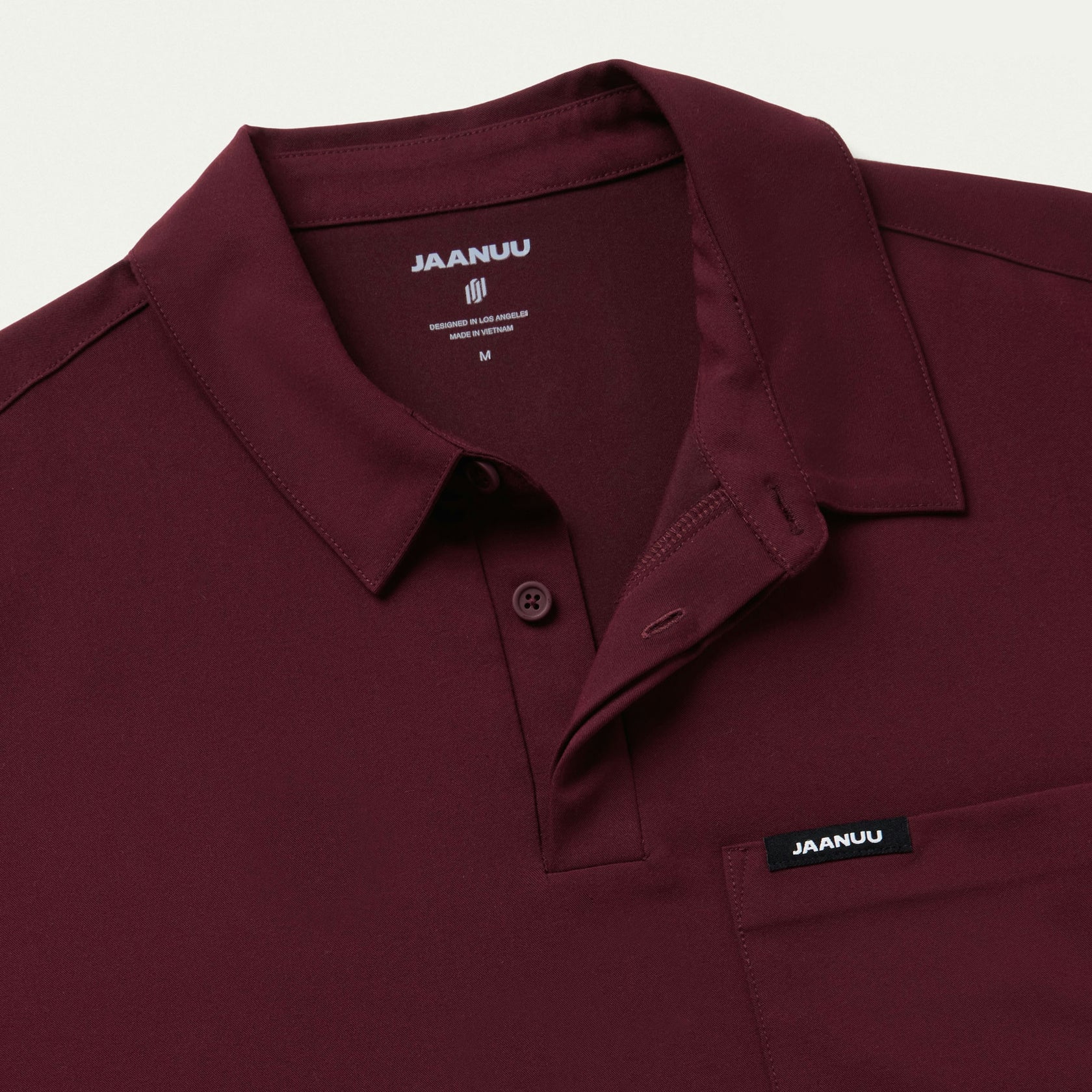 Axis Polo Scrub Top - Burgundy - MEN'S TOPS - Jaanuu