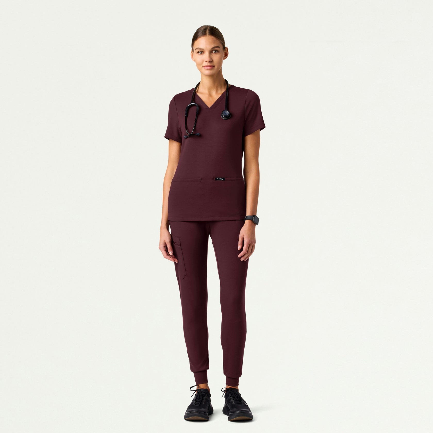 Cesi Slim ULTRAsoft Scrub Top - Raisin - WOMEN'S TOPS - Jaanuu