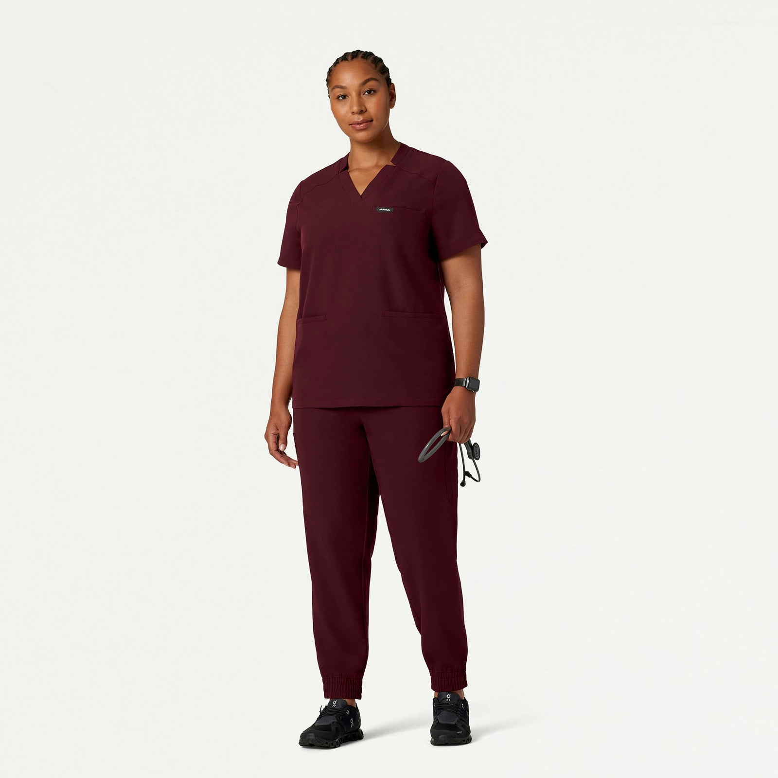 Neo Everyday Cargo Scrub Jogger - Burgundy - WOMEN'S PANTS - Jaanuu