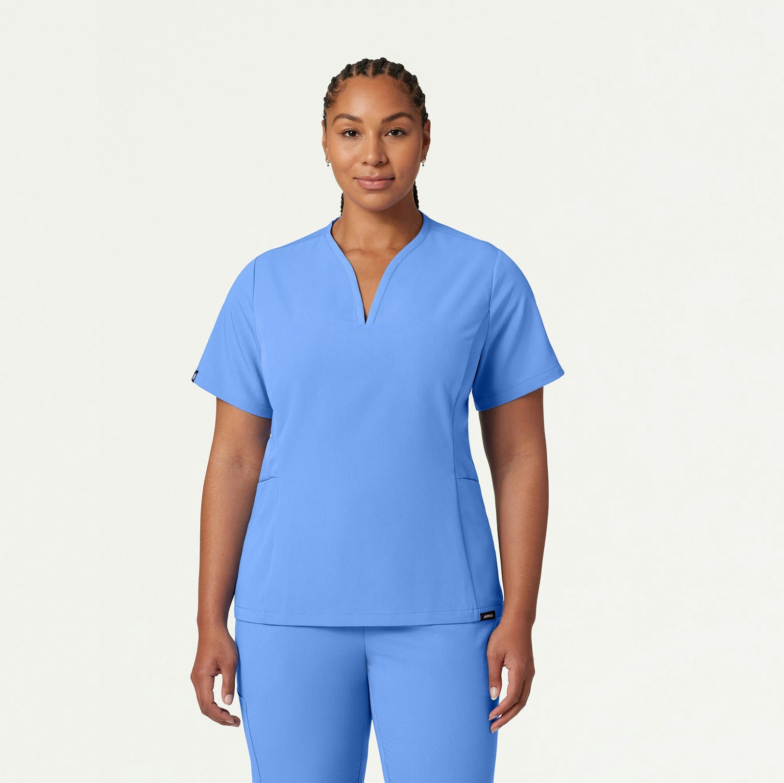 Calix Fit & Flare Scrub Top - Ceil Blue - WOMEN'S TOPS - Jaanuu