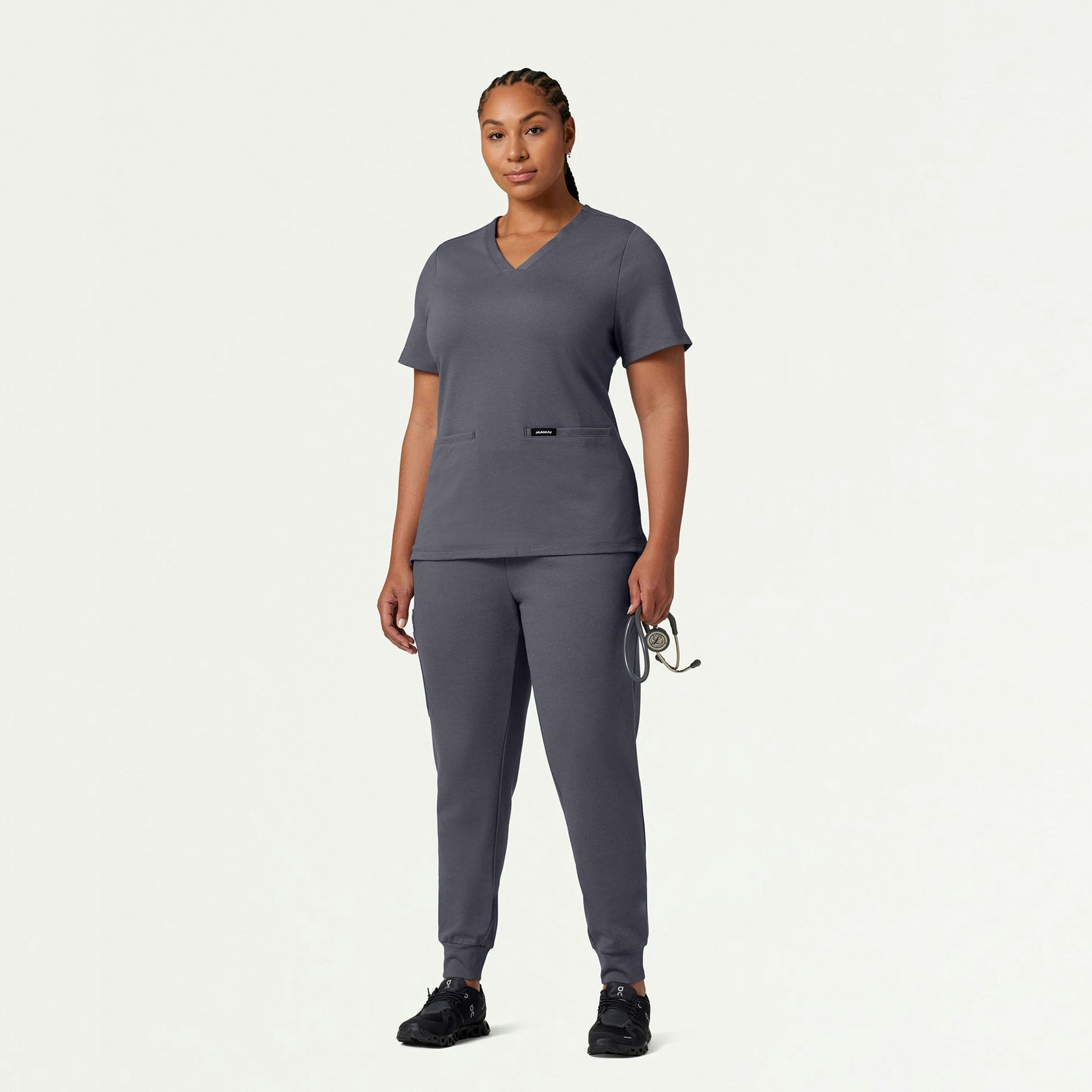 Rubi Slim ULTRAsoft Scrub Jogger - Heather Gray - WOMEN'S PANTS - Jaanuu