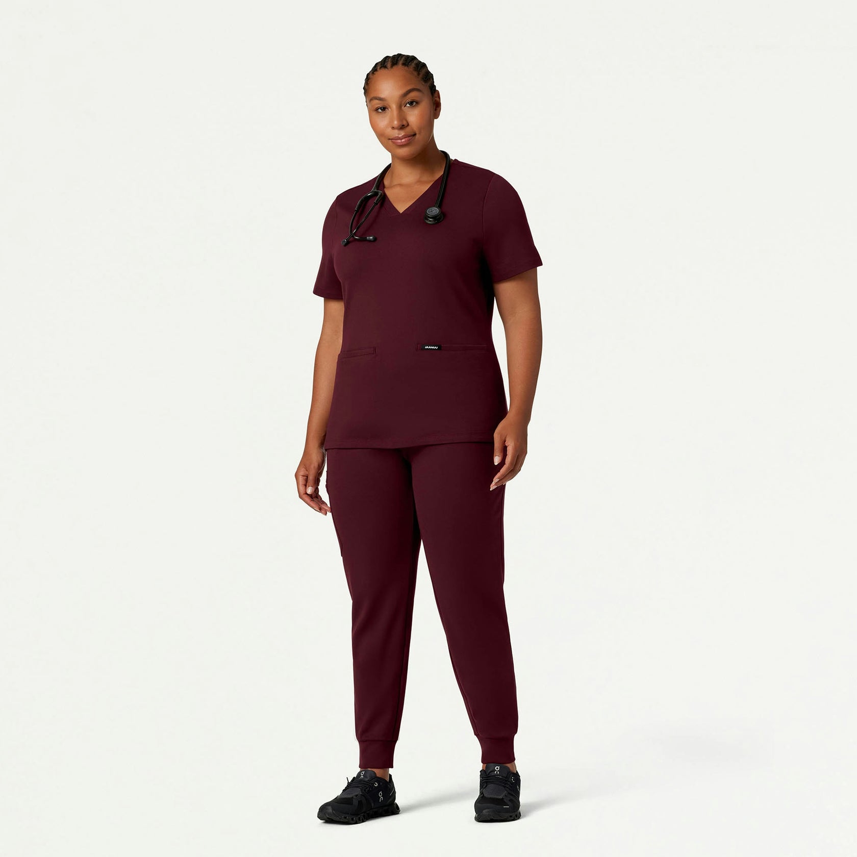 Cesi Slim ULTRAsoft Scrub Top - Burgundy - WOMEN'S TOPS - Jaanuu