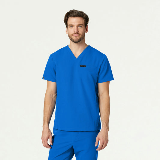 Platt 3-Pocket Scrub Top - Royal Blue - MEN'S TOPS - Jaanuu