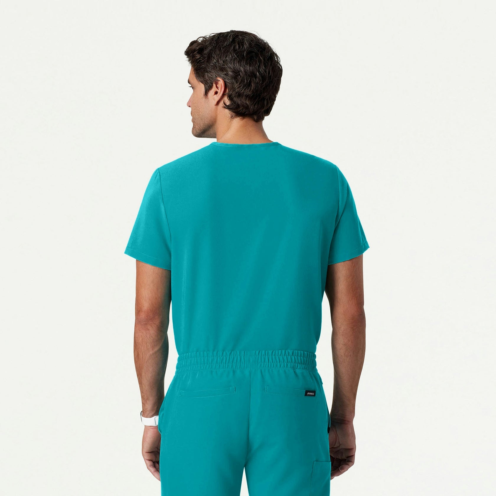 Holmes Everyday 1-Pocket Scrub Top - Aqua - MEN'S TOPS - Jaanuu