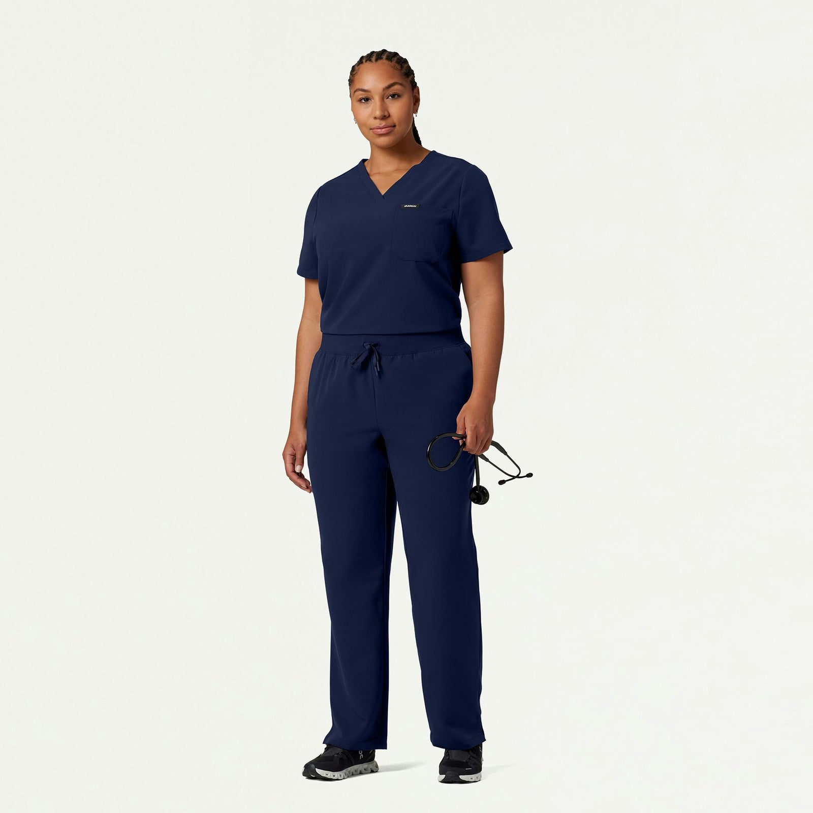 Rhena Essential 1-Pocket Scrub Top - Midnight Navy - WOMEN'S TOPS - Jaanuu