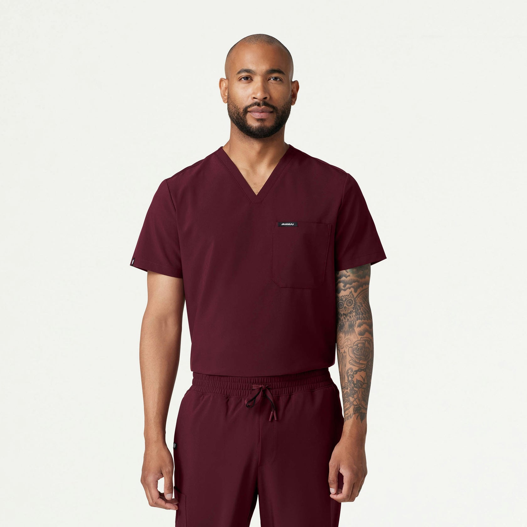 Holmes ULTRAlite™ 1-Pocket Scrub Top - Burgundy - MEN'S TOPS - Jaanuu