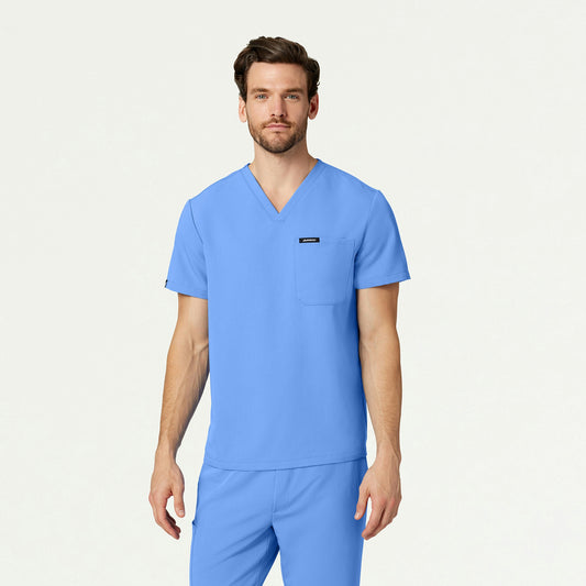 Holmes Everyday 1-Pocket Scrub Top - Ceil Blue - MEN'S TOPS - Jaanuu