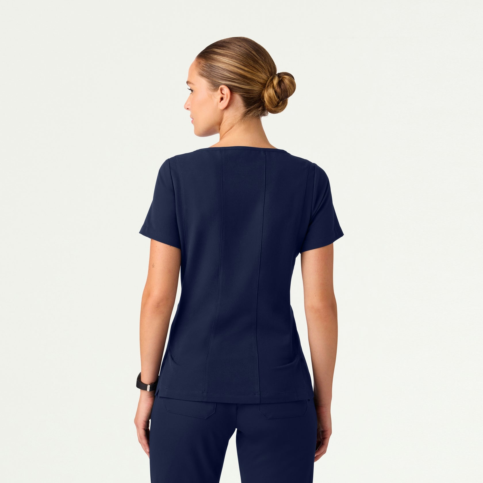 Emery Slim Square-Neck Scrub Top - Midnight Navy - WOMEN'S TOPS - Jaanuu