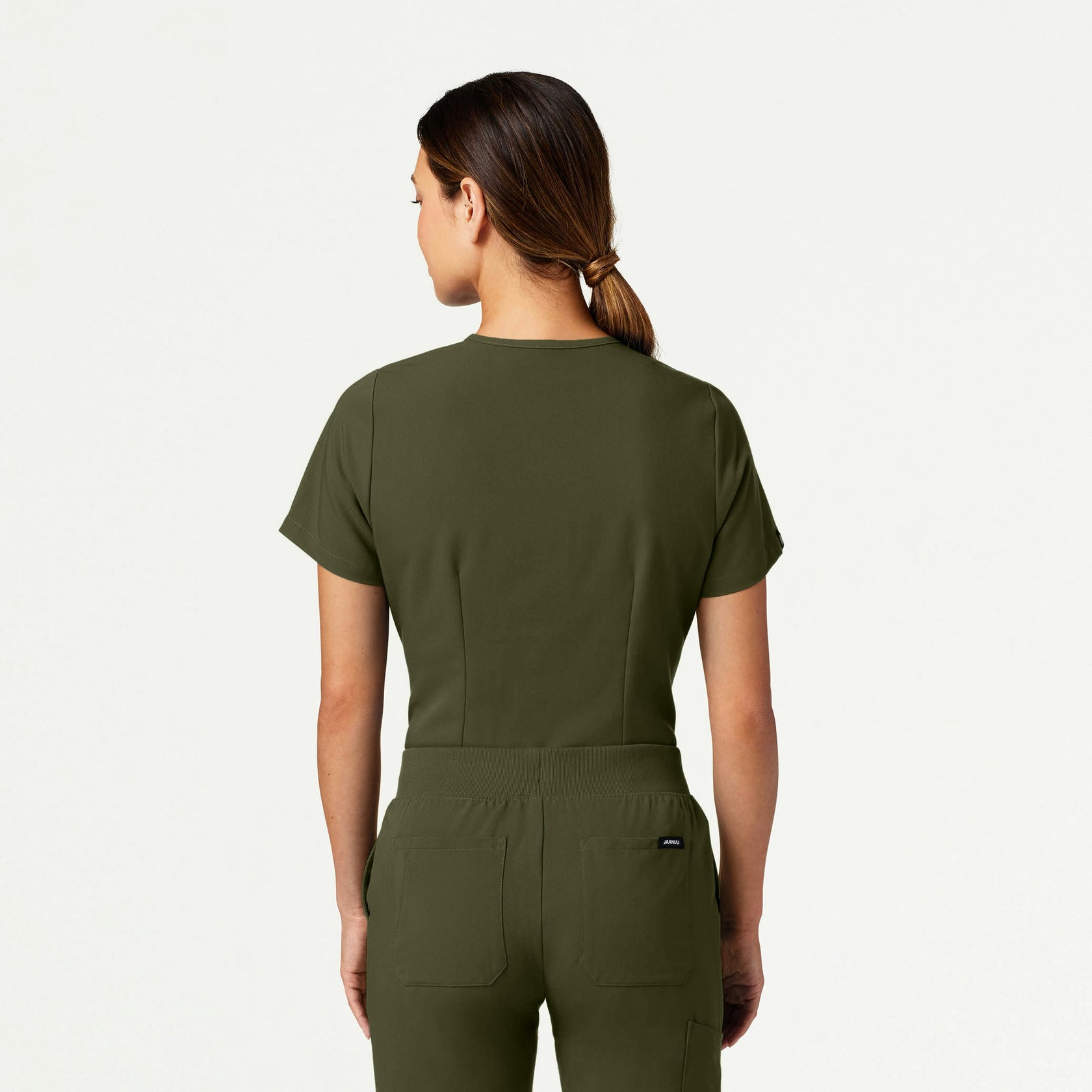 Rhena Slim Essential 1-Pocket Scrub Top - Olive - WOMEN'S TOPS - Jaanuu