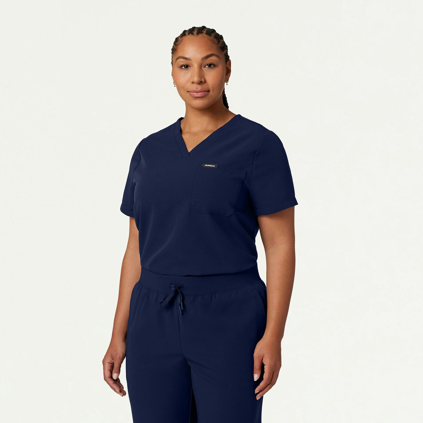 Rhena Essential 1-Pocket Scrub Top - Midnight Navy - WOMEN'S TOPS - Jaanuu