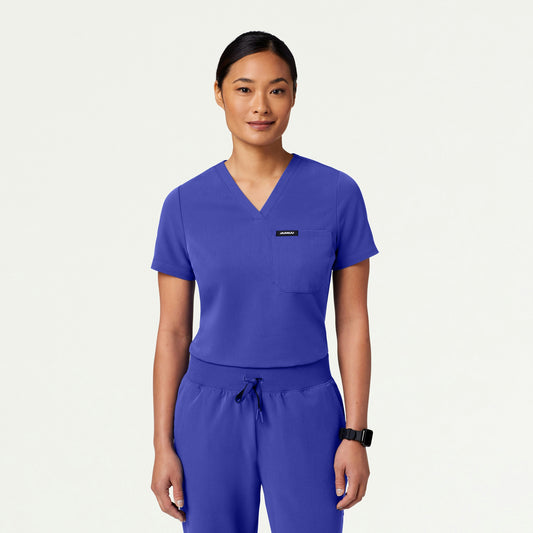 Rhena Slim Essential 1-Pocket Scrub Top - Moon Blue - WOMEN'S TOPS - Jaanuu