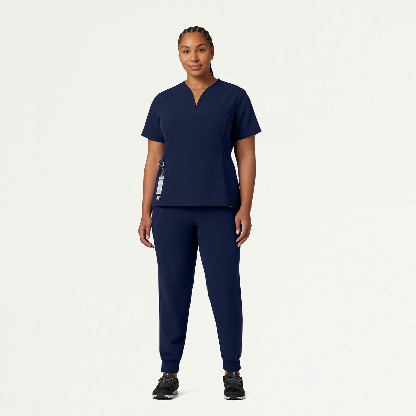 Calix Fit & Flare Scrub Top - Midnight Navy - WOMEN'S TOPS - Jaanuu