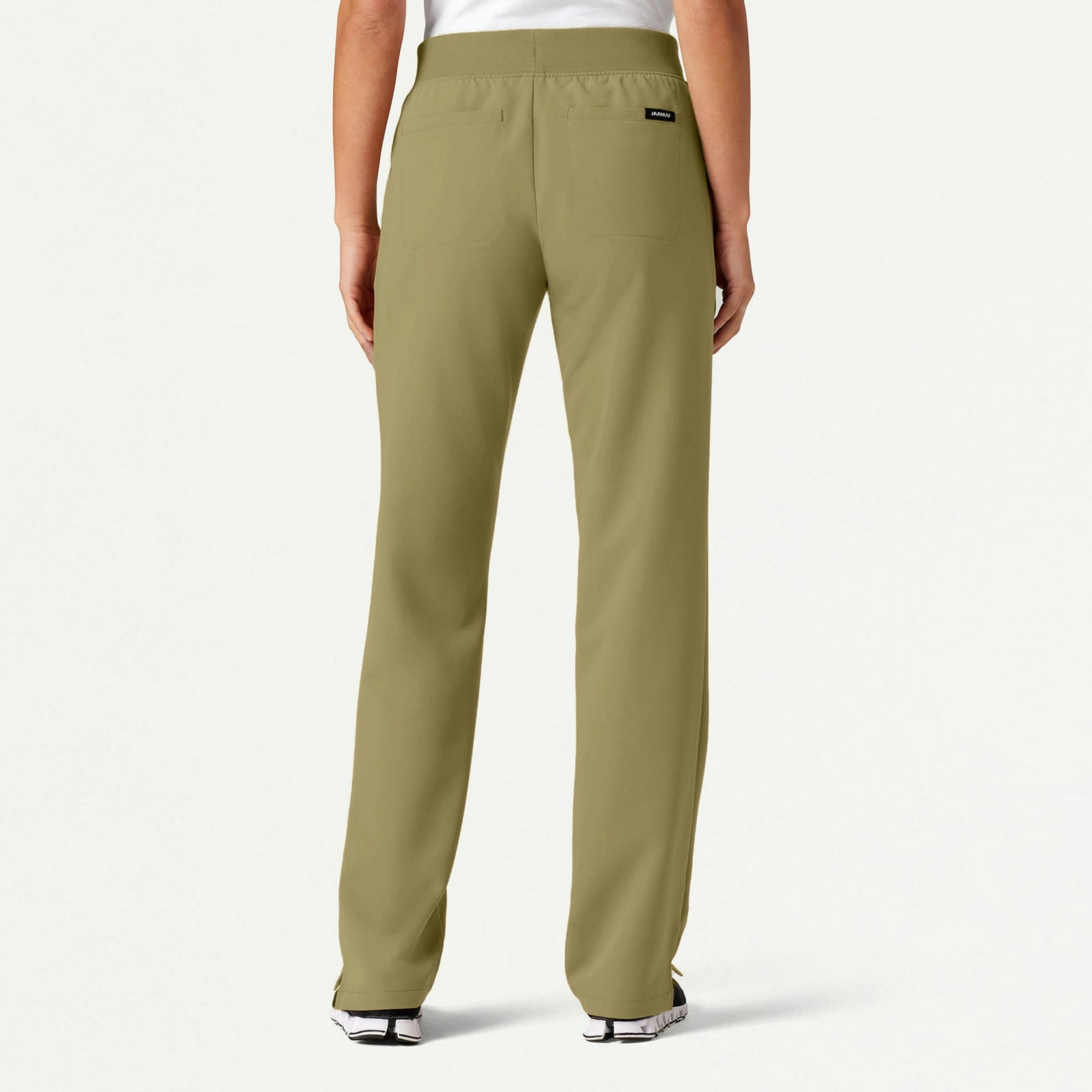 Xenos Essential Knit-Waist Scrub Pant - Ceramic Khaki - WOMEN'S PANTS - Jaanuu