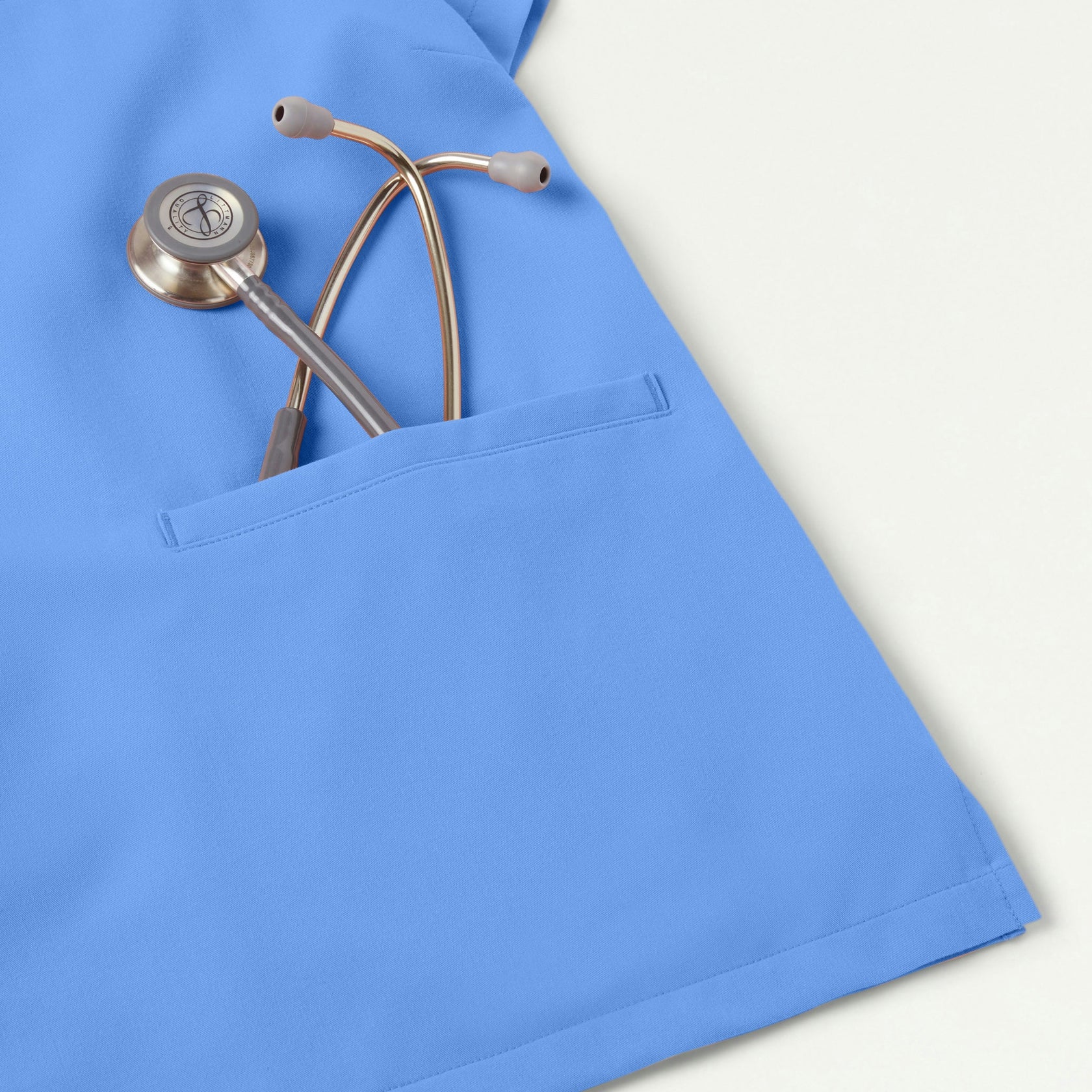 Helia Notched V-Neck Scrub Top - Ceil Blue - WOMEN'S TOPS - Jaanuu