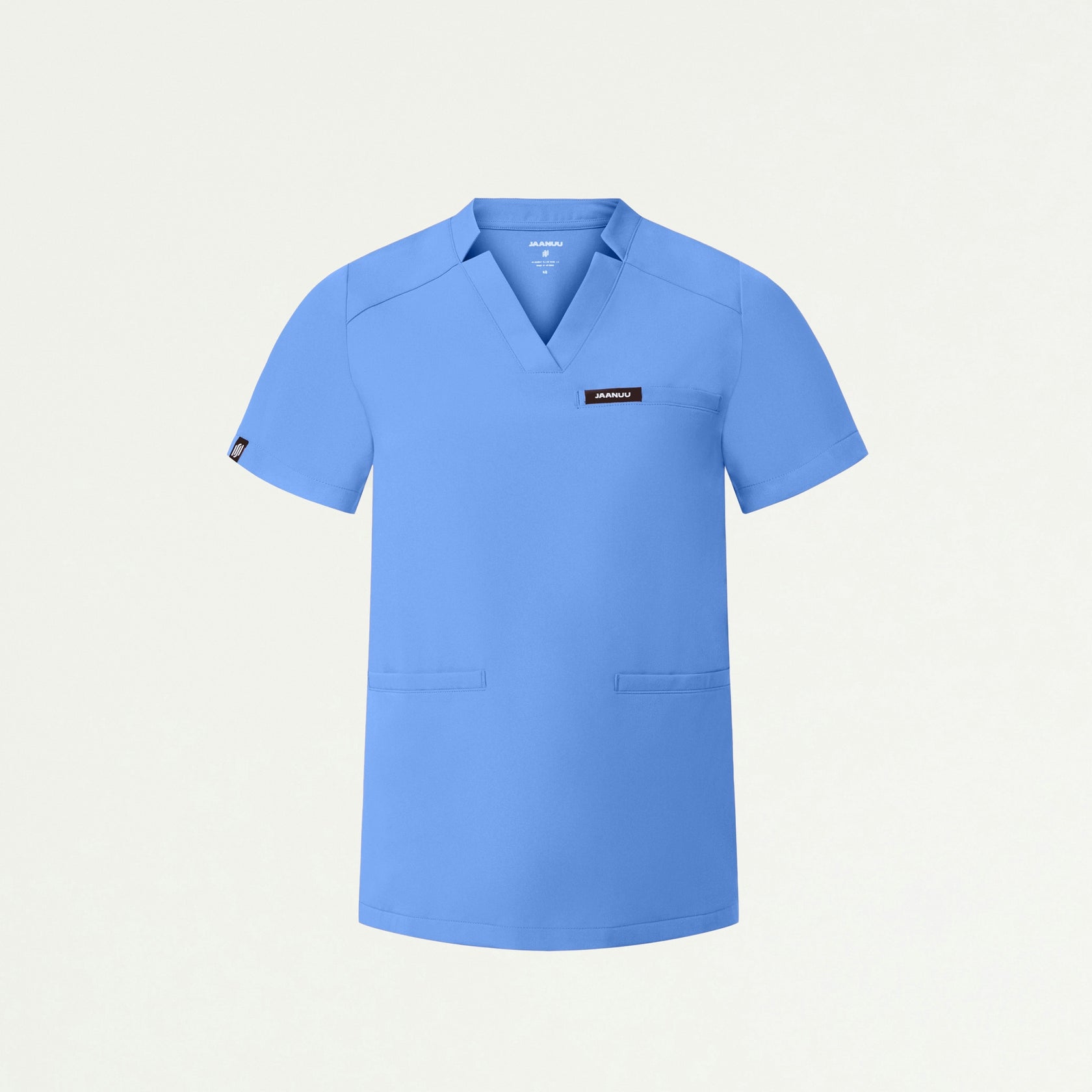 Helia Notched V-Neck Scrub Top - Ceil Blue - WOMEN'S TOPS - Jaanuu