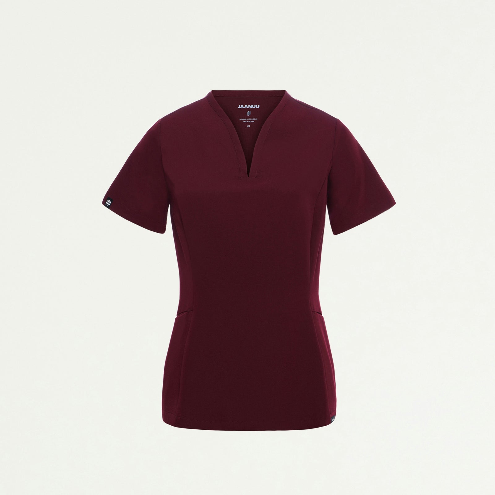 Calix Fit & Flare Scrub Top - Burgundy - WOMEN'S TOPS - Jaanuu