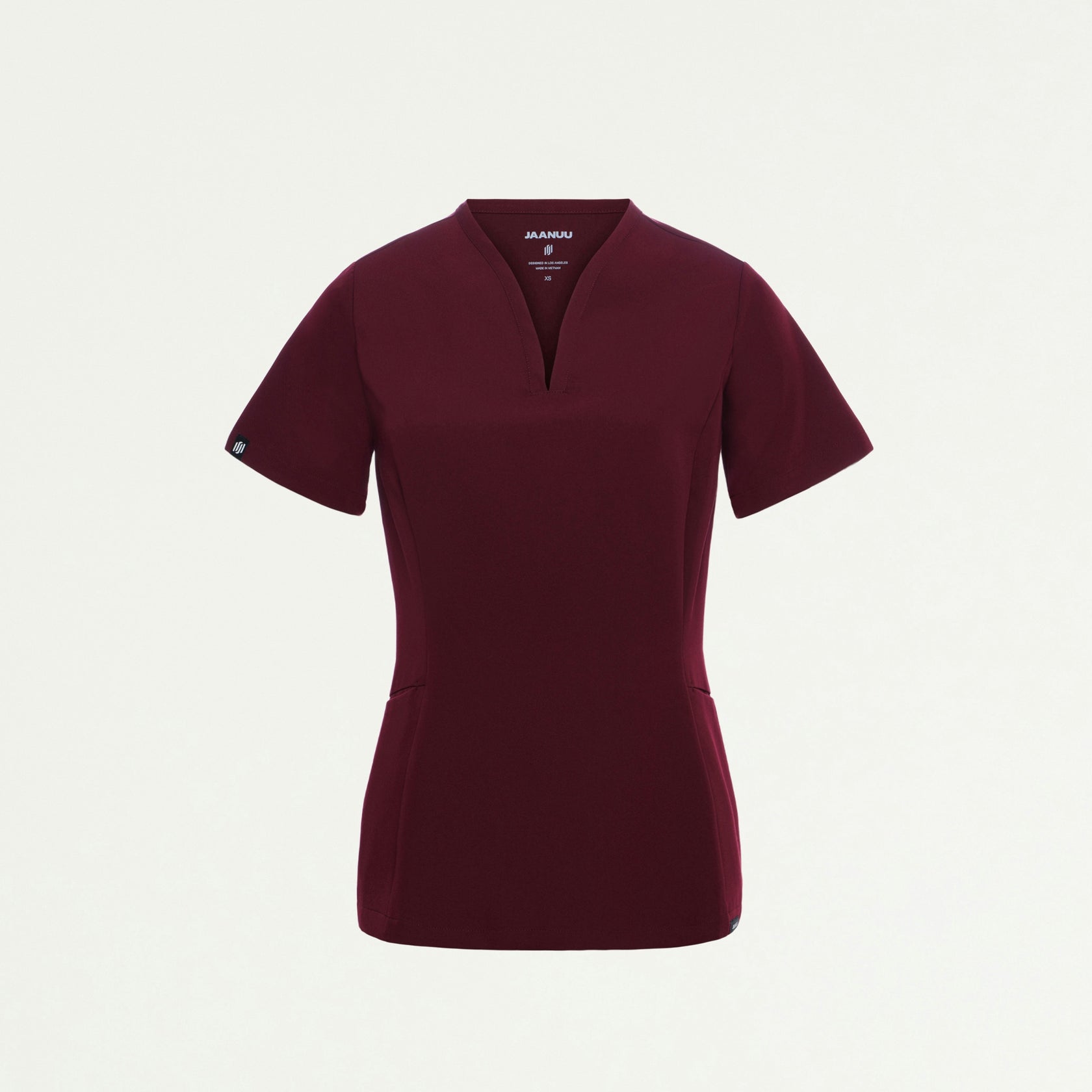 Calix Fit & Flare Scrub Top - Burgundy - WOMEN'S TOPS - Jaanuu