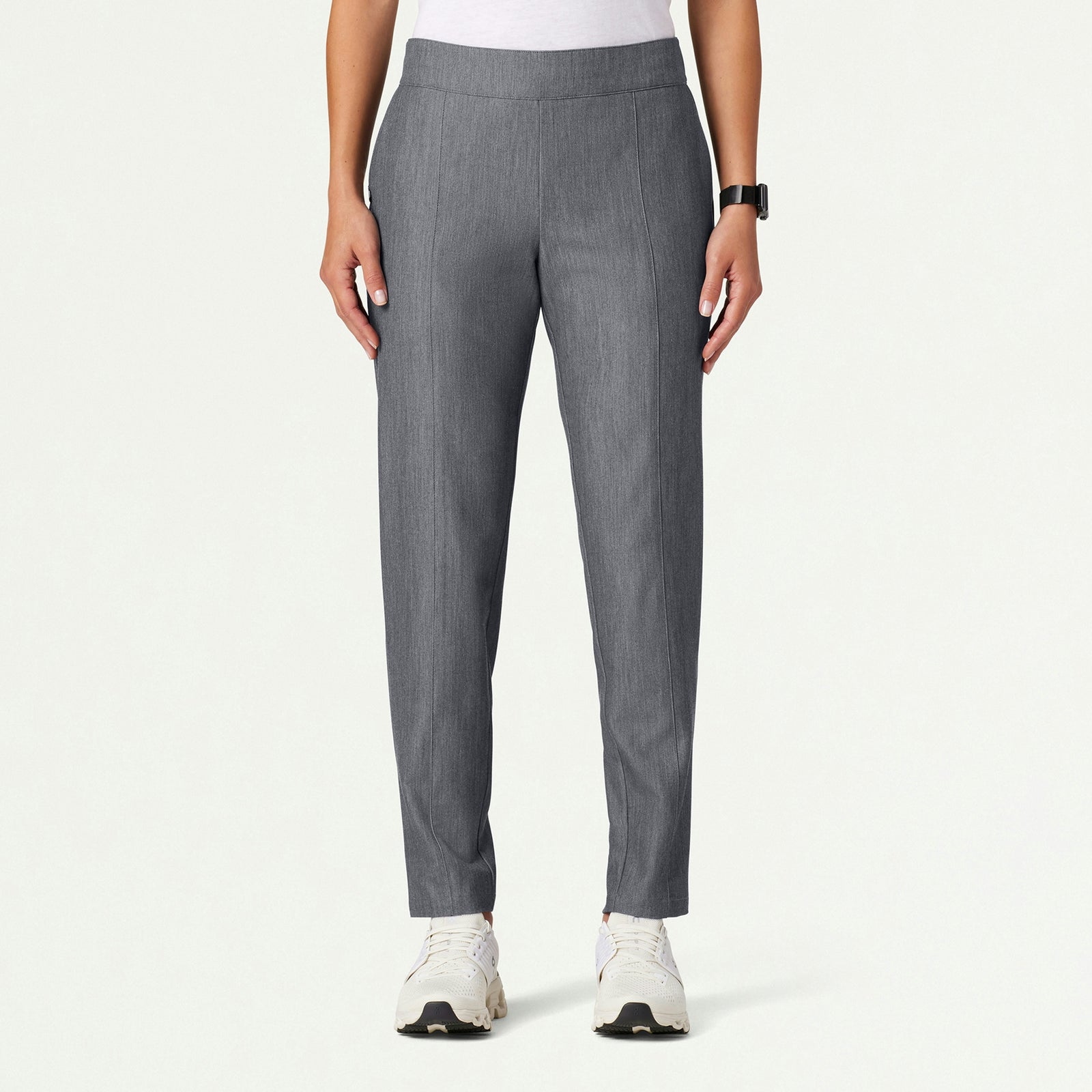 Lio Tapered 5-Pocket Scrub Pant - Heather Gray - WOMEN'S PANTS - Jaanuu