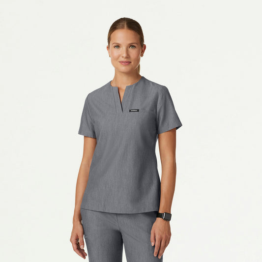 Andra Slim 1-Pocket Scrub Top - Heather Gray - WOMEN'S TOPS - Jaanuu