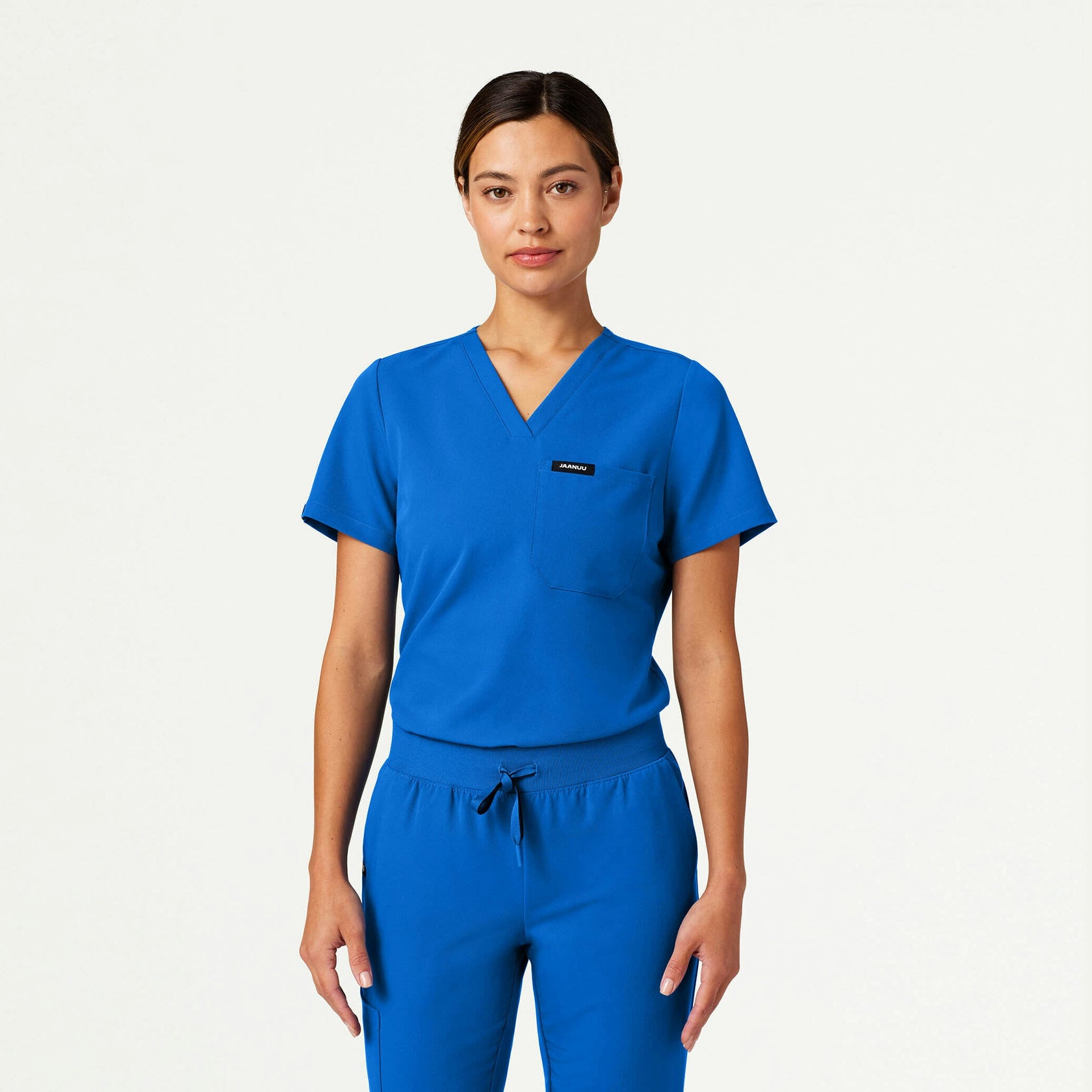 Rhena Slim Essential 1-Pocket Scrub Top - Royal Blue - WOMEN'S TOPS - Jaanuu