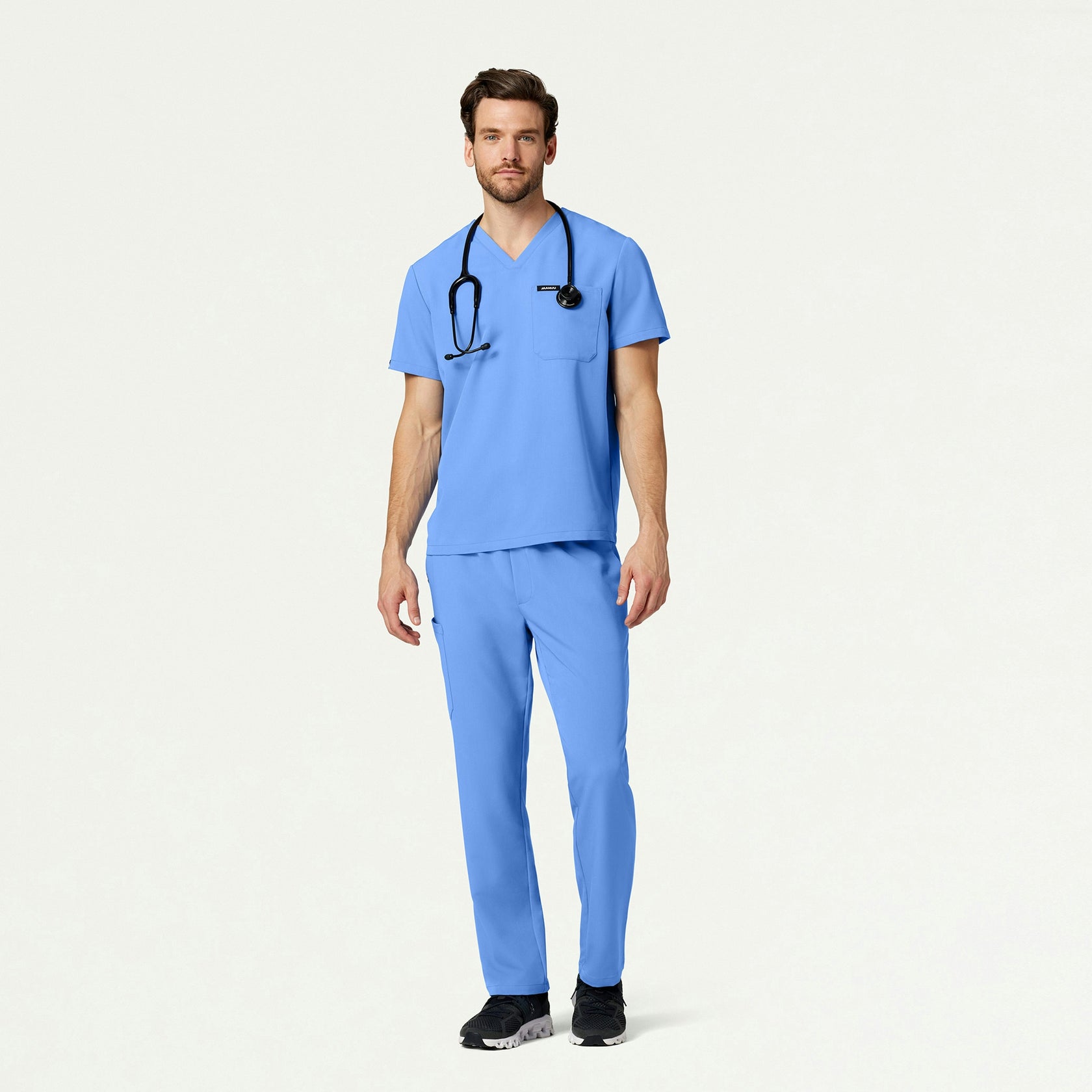 Rhodes Everyday Straight-Leg Scrub Pant - Ceil Blue - MEN'S PANTS - Jaanuu